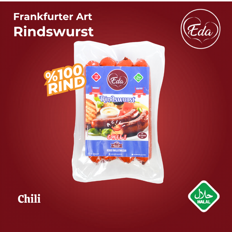 Halal Chili Rindswurst – Scharfe Grillwurst aus Rindfleisch